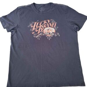 Men's XL Lucky Brand Black Graphic T-shirt Roulette